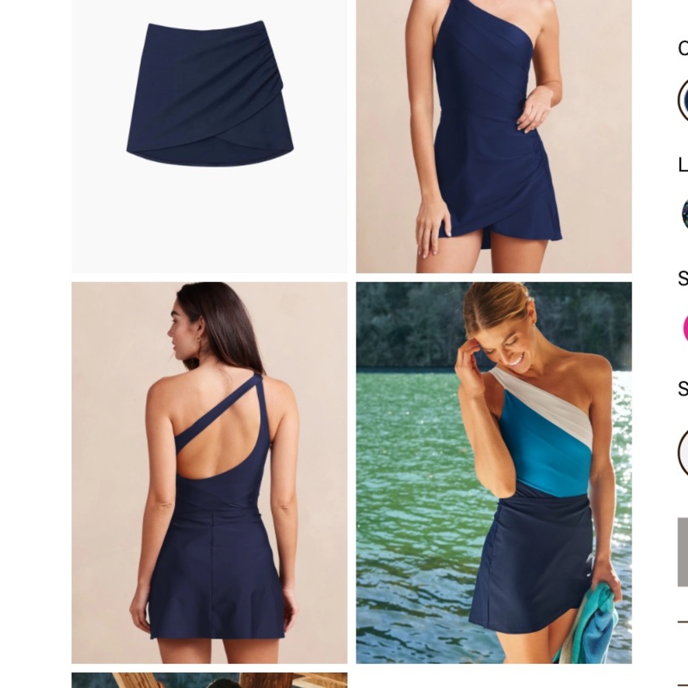 NWOT Summsalt Ruched Swim Skirt in Deep Sea